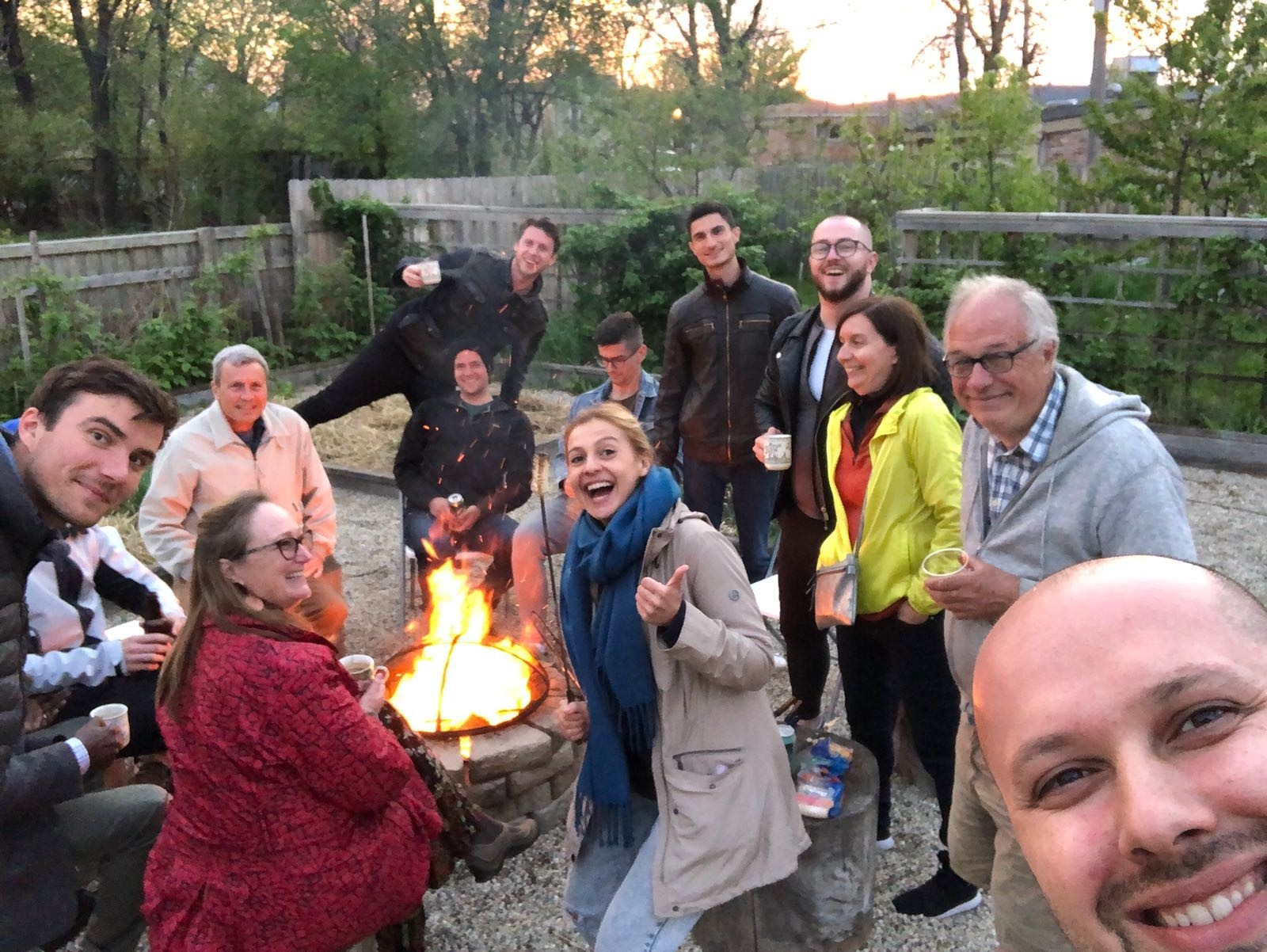 Homestay fall firepit shenanigans